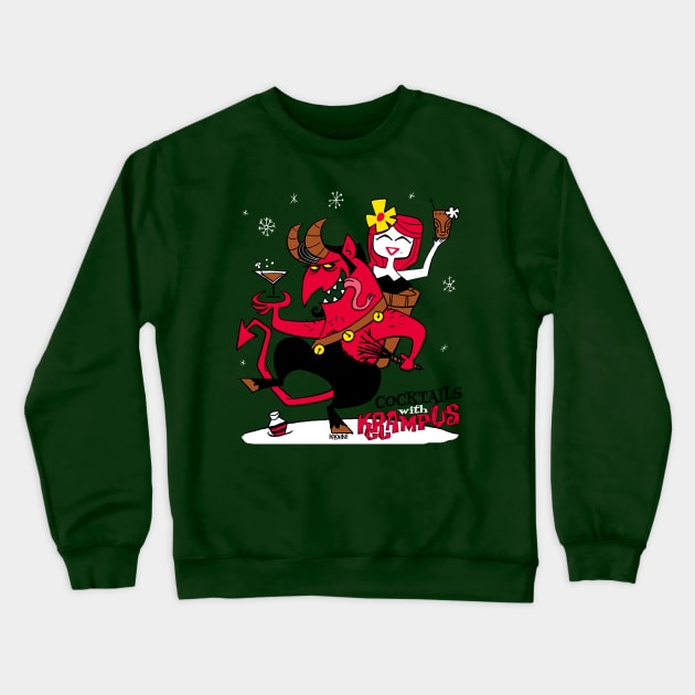 Cocktails with Krampus Crewneck Sweatshirt by Tom Krohne